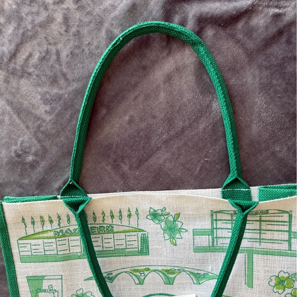 2025 Masters Golf Jute Tote Bag Augusta National New In Hand ANGC Green Beach - Picture 10 of 11